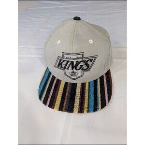 Mitchell Ness LA Kings Snapback Cap Gray Striped Brim Vintage Hockey